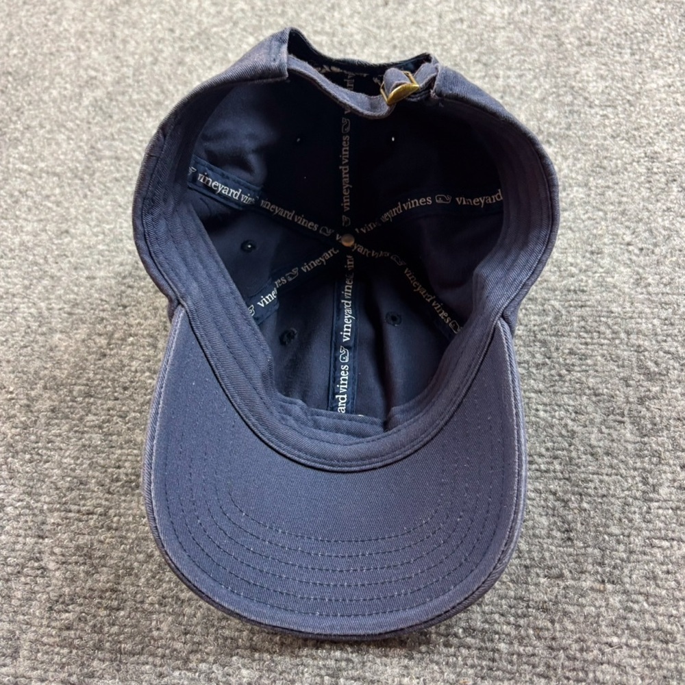 VINEYARD VINES Navy Blue Pink Whale Logo Baseball Cap Adjustable Hat One Size - Picture 3 of 5